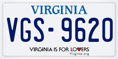 VA license plate VGS9620