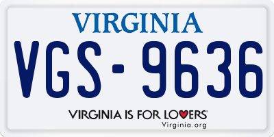 VA license plate VGS9636