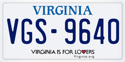 VA license plate VGS9640