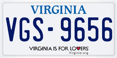 VA license plate VGS9656