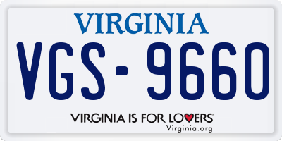 VA license plate VGS9660