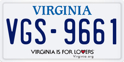 VA license plate VGS9661