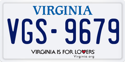 VA license plate VGS9679
