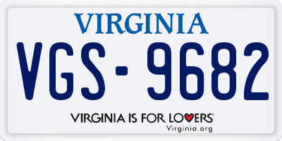 VA license plate VGS9682