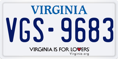 VA license plate VGS9683