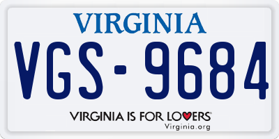 VA license plate VGS9684