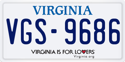 VA license plate VGS9686