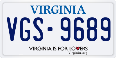 VA license plate VGS9689