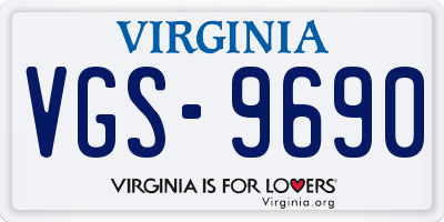 VA license plate VGS9690