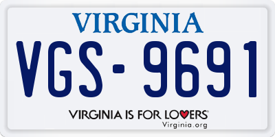 VA license plate VGS9691
