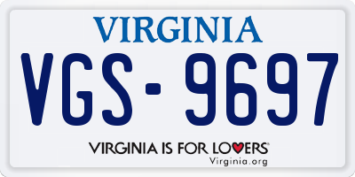 VA license plate VGS9697