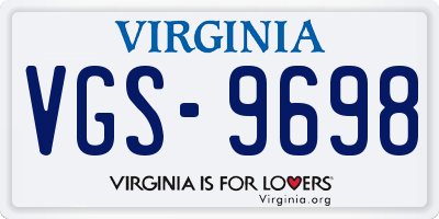 VA license plate VGS9698