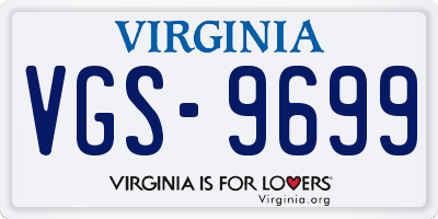 VA license plate VGS9699