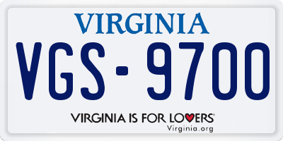 VA license plate VGS9700