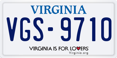VA license plate VGS9710