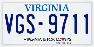 VA license plate VGS9711