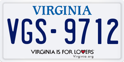 VA license plate VGS9712
