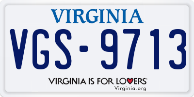 VA license plate VGS9713