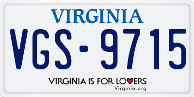 VA license plate VGS9715