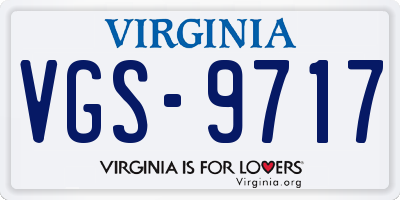 VA license plate VGS9717