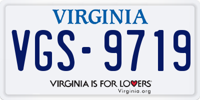 VA license plate VGS9719