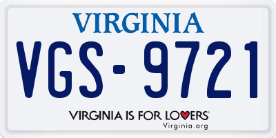 VA license plate VGS9721