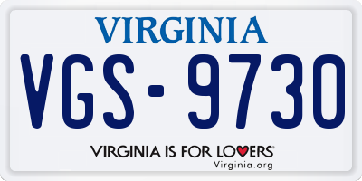VA license plate VGS9730