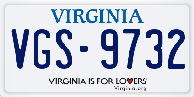 VA license plate VGS9732