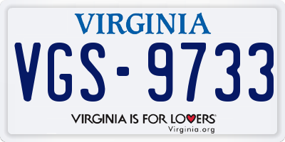 VA license plate VGS9733