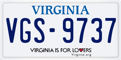 VA license plate VGS9737