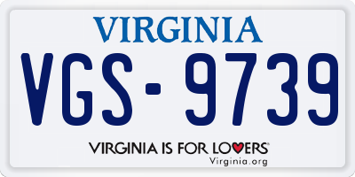 VA license plate VGS9739