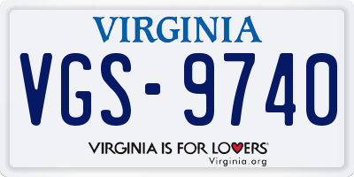 VA license plate VGS9740