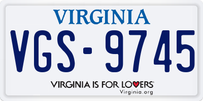 VA license plate VGS9745