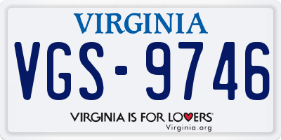 VA license plate VGS9746