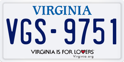 VA license plate VGS9751