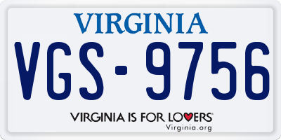 VA license plate VGS9756