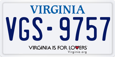 VA license plate VGS9757