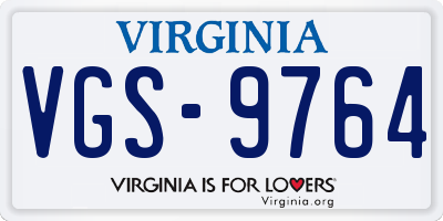 VA license plate VGS9764