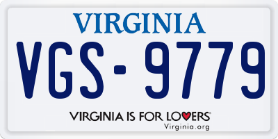VA license plate VGS9779