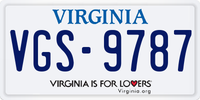VA license plate VGS9787