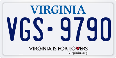 VA license plate VGS9790