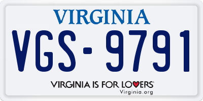 VA license plate VGS9791