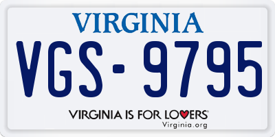 VA license plate VGS9795