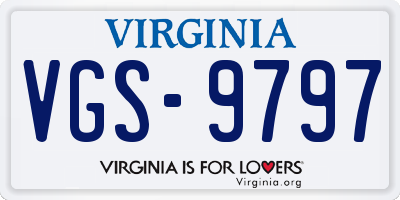 VA license plate VGS9797