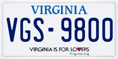 VA license plate VGS9800