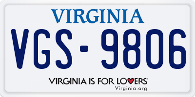 VA license plate VGS9806