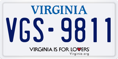 VA license plate VGS9811