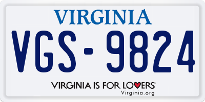 VA license plate VGS9824