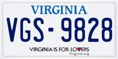 VA license plate VGS9828