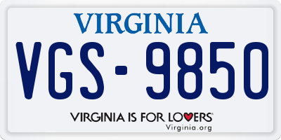 VA license plate VGS9850